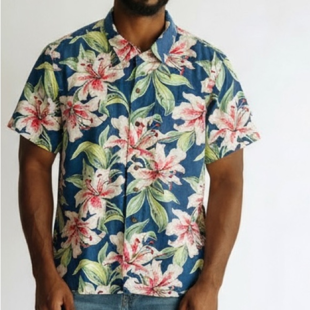 Ralph Lauren Polo Men’s Hawaiian Linen Blend Short Sleeve Button Down Top Sz XL